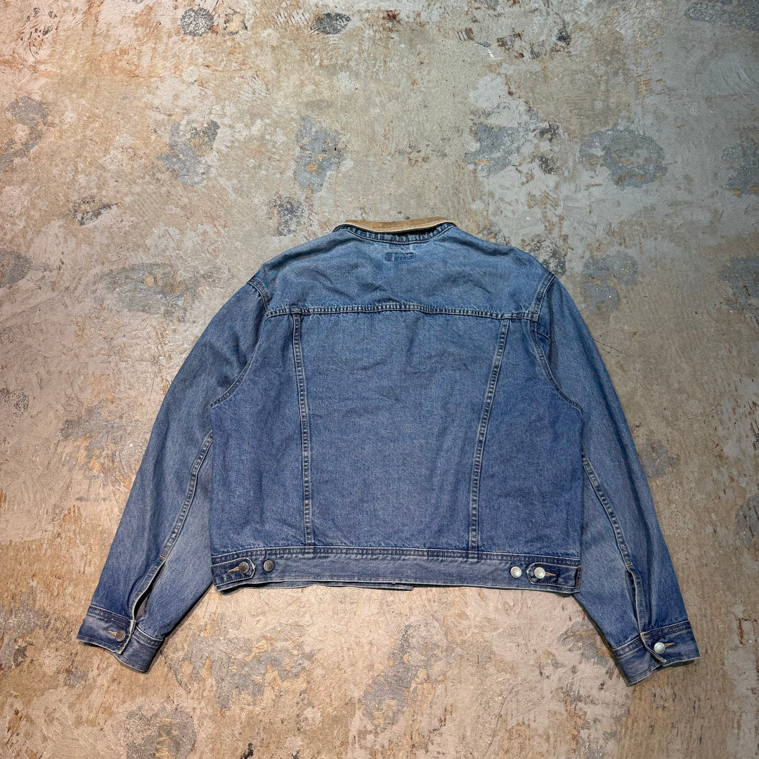 二手衣BANANA REPUBLIC JEANS/香蕉REPUBLIC /牛仔夹克/牛仔服/领子皮革/尺寸L
