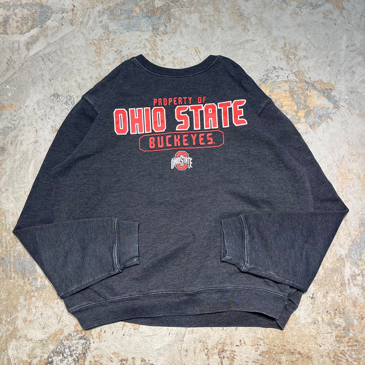#4059 古着 Unknow/Crew neck sweat/クルーネックスウェット/OHIO STATE/カレッジロゴ/サイズL