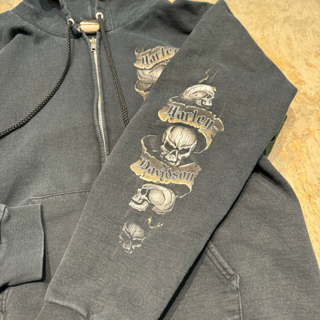 Used clothing HARLEY-DAVIDSON/ Harley Davidson/ Sweat zip-up hoodie/ Bernerston, Massachusetts/ Size S