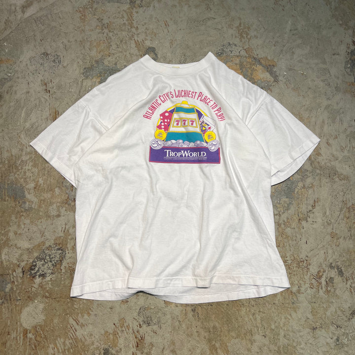 #4810 古着 80's~ スクリーンスターズ/トロピカーナ・カジノ&リゾート・アトランティックシティ/企業系/ヴィンテージ シングルステッチ Tシャツ/サイズXL