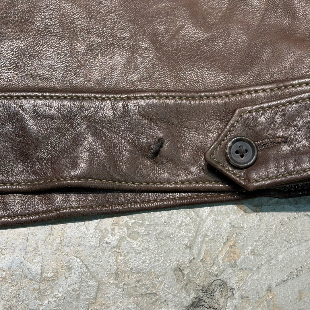 Used clothing 90's~ POLO by Ralph Lauren/ Polo Ralph Lauren/ Lamb leather swing top jacket/ Size XL