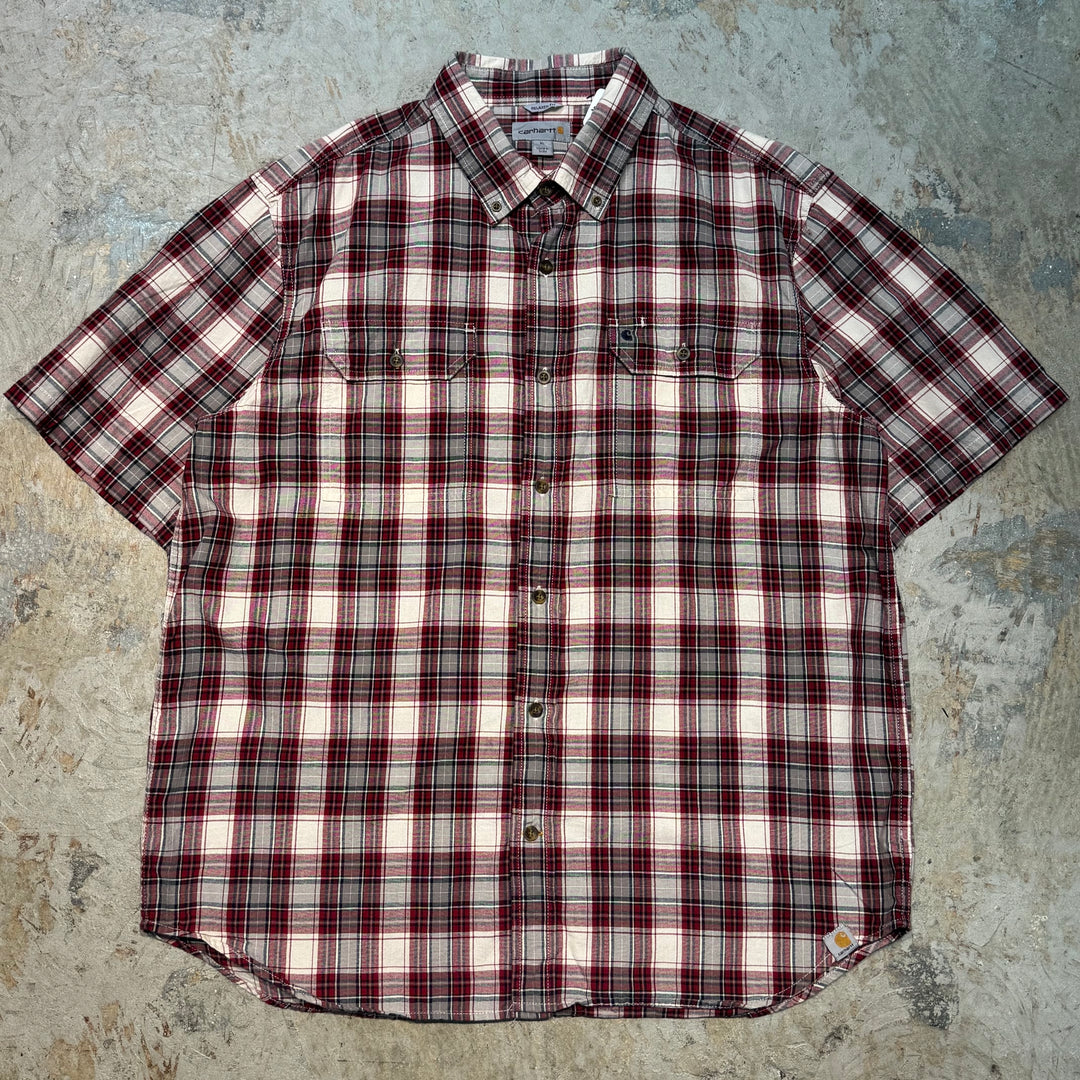 古着 carhartt/ カーハート/ ボタンダウン半袖シャツ/ チェック柄/ サイズXL