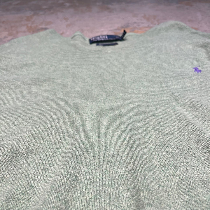 #3695古着/ラルフローレン/POLObyRalphLauren/コットンニット/Cottonknit/Vネック/サイズXXL