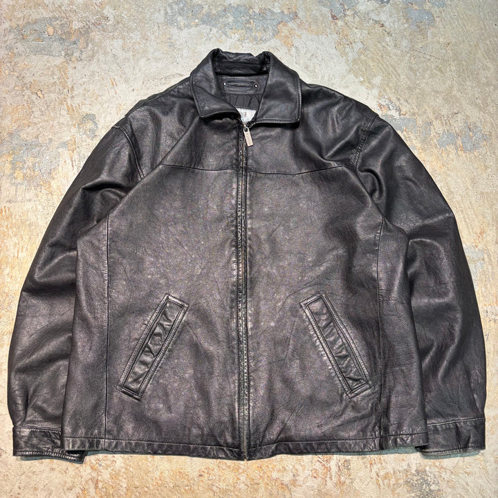 古着 WILSONS LEATHER/ ウィルソンズレザー/ 本革ジップアップレザージャケット/ 牛革/ サイズXL