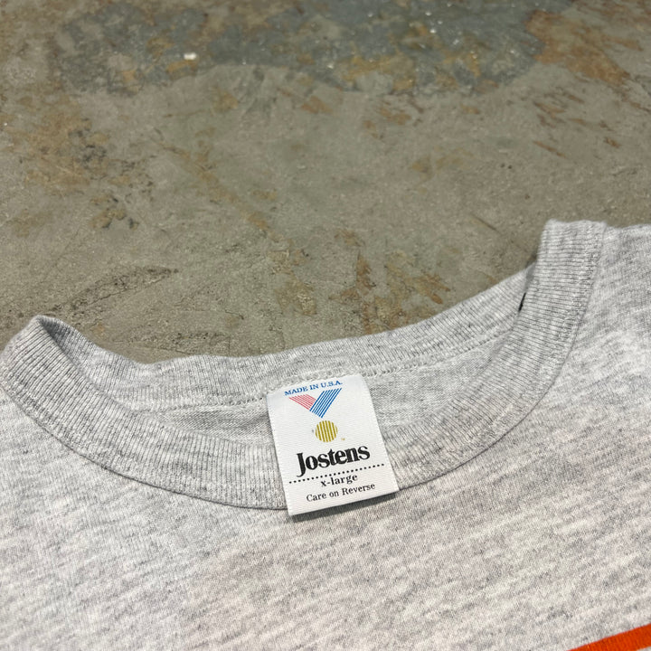 古着 USA製 92's シラシュース大学/ダズマニアン・デビル/ルーニーテューンズ/ワーナーブラザース/ヴィンテージ シングルステッチ プリントTシャツ/サイズL相当