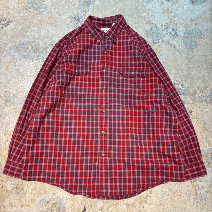 Used clothing carhartt/Carhartt/Button-down long sleeve shirt/Checked pattern/Size XXL