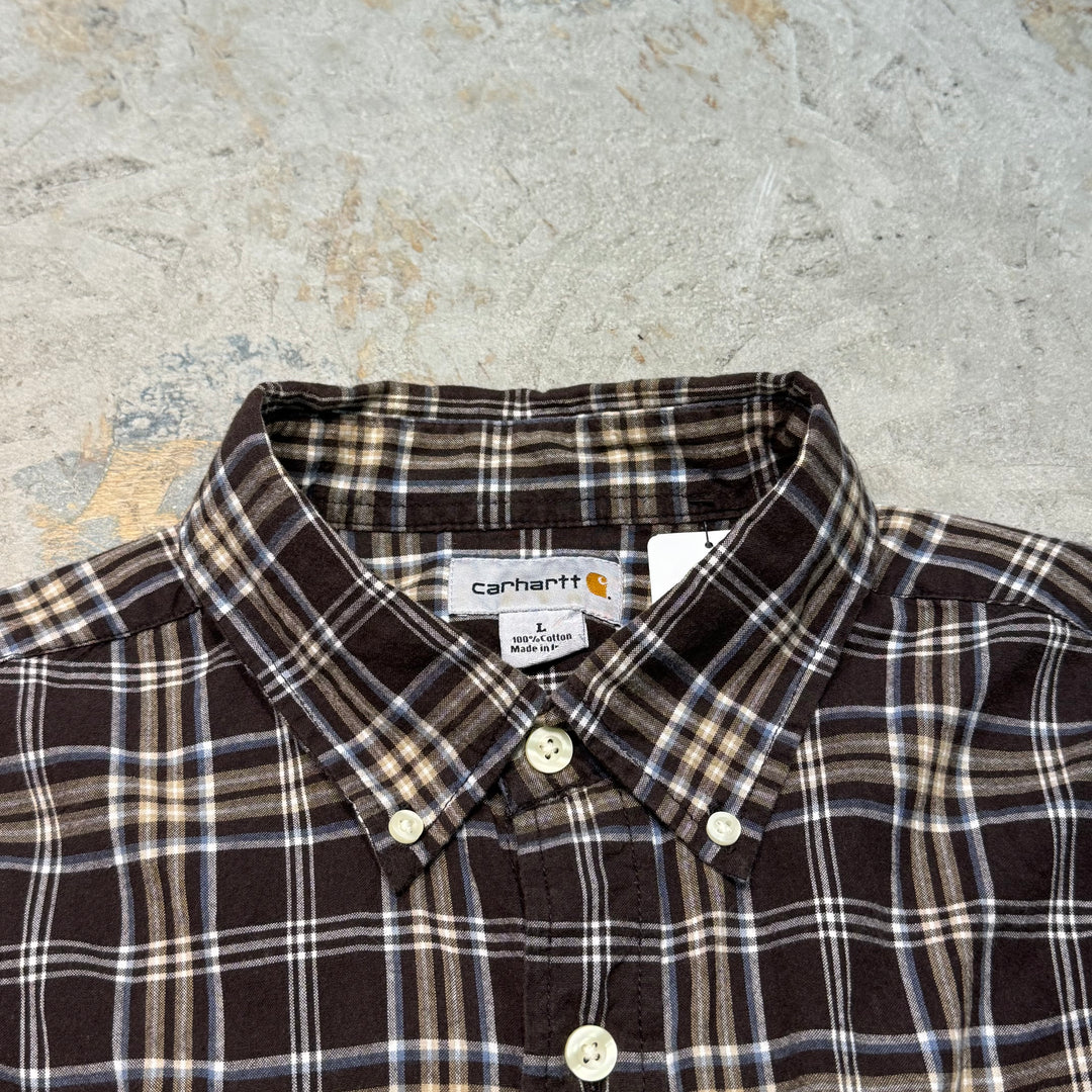 Used clothing carhartt/Carhartt/Button-down short sleeve shirt/Checked pattern/Size L