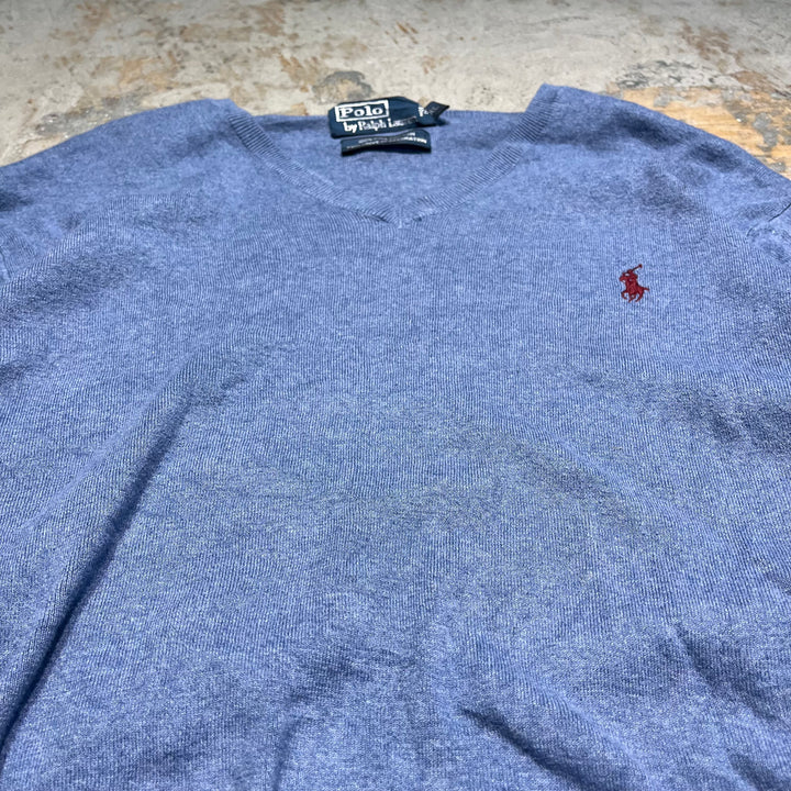 #3699古着/ラルフローレン/POLObyRalphLauren/コットンニット/Cottonknit/Vネック/サイズXL