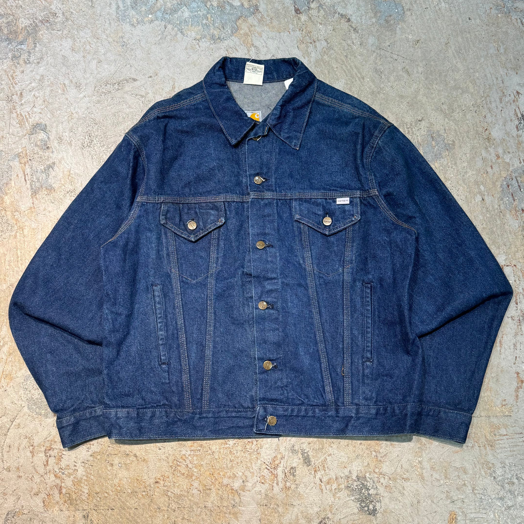 Used clothing Made in USA 80's~ carhartt/ Carhartt/ Jean jacket/ Denim/ Equivalent to size XL