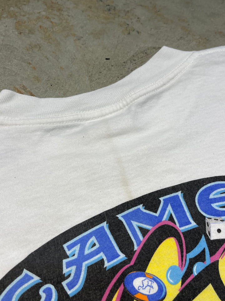 #MA160 古着 USA製 96's CAMEL/キャメル / 企業系 / camel big vegas groove blender / ヴィンテージ シングルステッチ プリントTシャツ/サイズXL