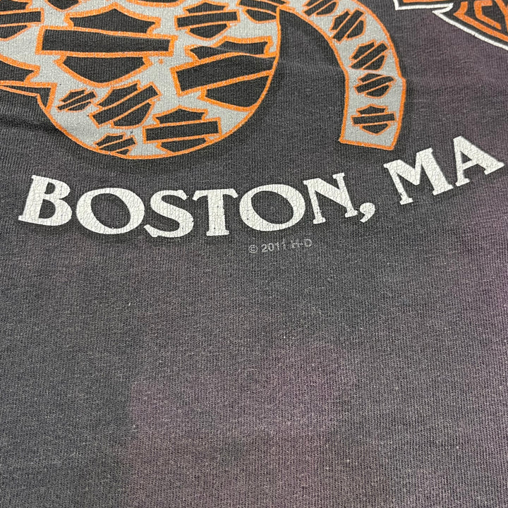 Used clothing Made in USA Harley-Davidson / Boston Massachusetts Store / Printed T-shirt / Size L