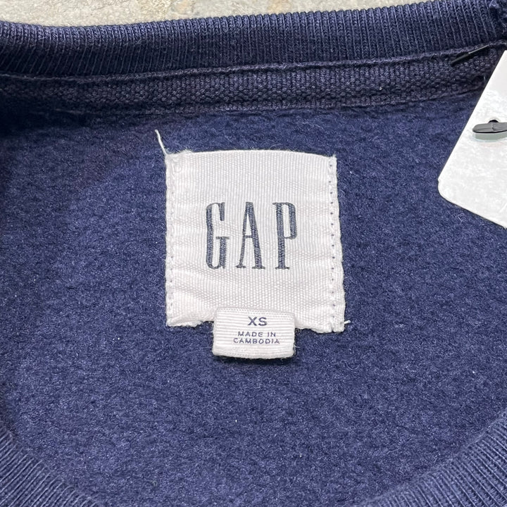 古着 GAP/ ギャップ/ブランククルーネックスウェット/ 前Vガゼット/ サイズXS