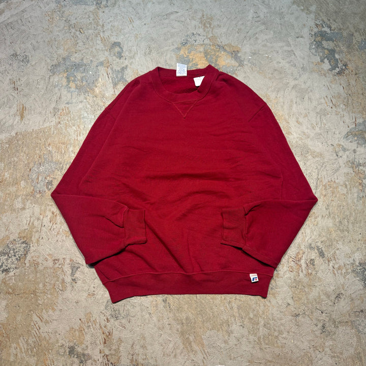 중고 의류 Russell Athletic/ Russell Athletic/ Blank Crew Neck Sweatshirt/ Plain/ Front V Gusset/ Size M