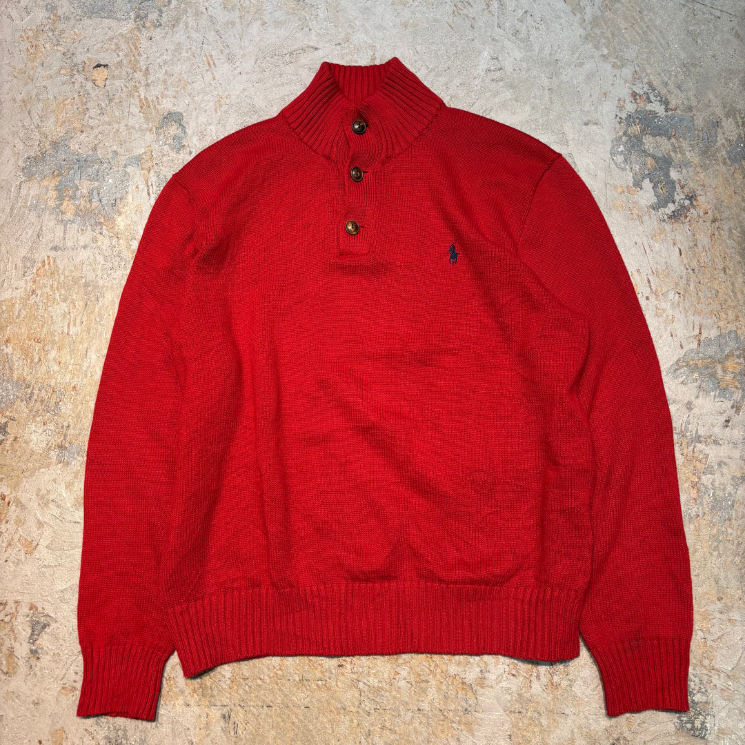 Ralph Lauren의 중고 의류 폴로/하이 버튼 니트 스웨터/크기 L