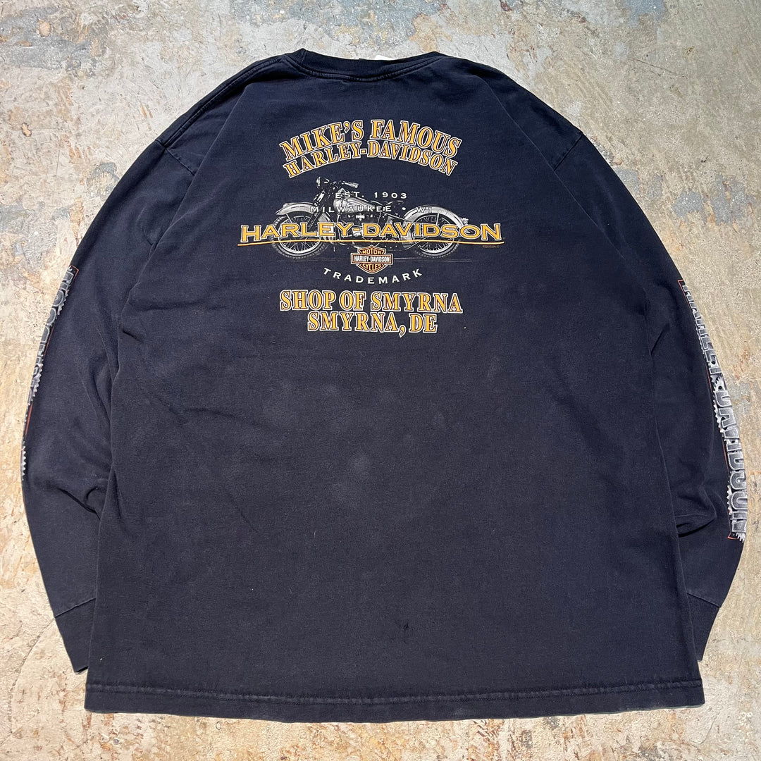 Used clothing Made in USA Harley-Davidson/Harley-Davidson/ Printed long T-shirt/ Size 2XL