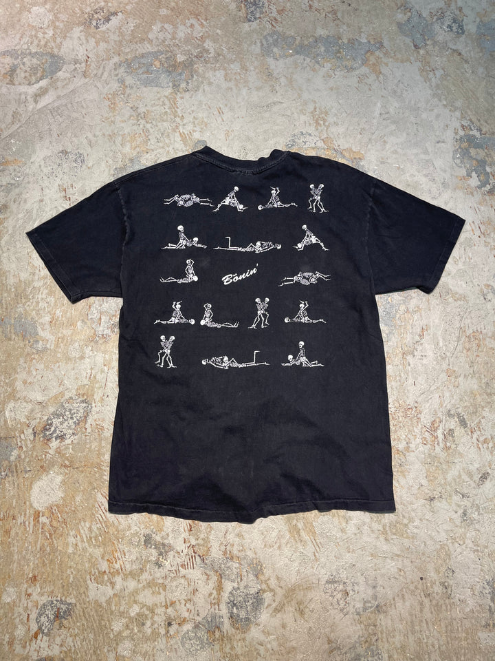 #MA168 古着 USA製 90's HANES/ヘインズ 骸骨 スカル  / シングルステッチ ヴィンテージ Tシャツ / サイズXL