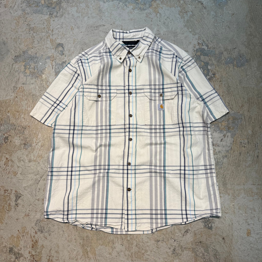 Used clothing carhartt/ Carhartt/ Button-down short sleeve shirt/ Checkered pattern/ Size XL