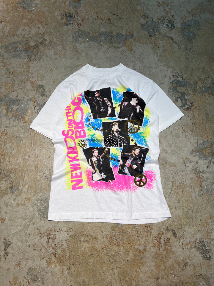 #MA143 古着 USA製 80's~ ニュー・キッズ・オン・ザ・ロック / ヴィンテージ シングルステッチ バンドTシャツ/サイズM