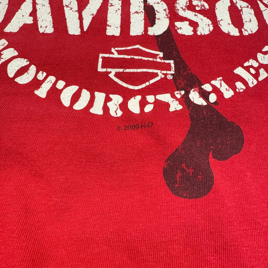 Used clothing Made in USA Harley-Davidson/Harley-Davidson/Printed T-shirt/Too Tough to Die/Motorcycle Babe Kokomo Indiana/Size XL