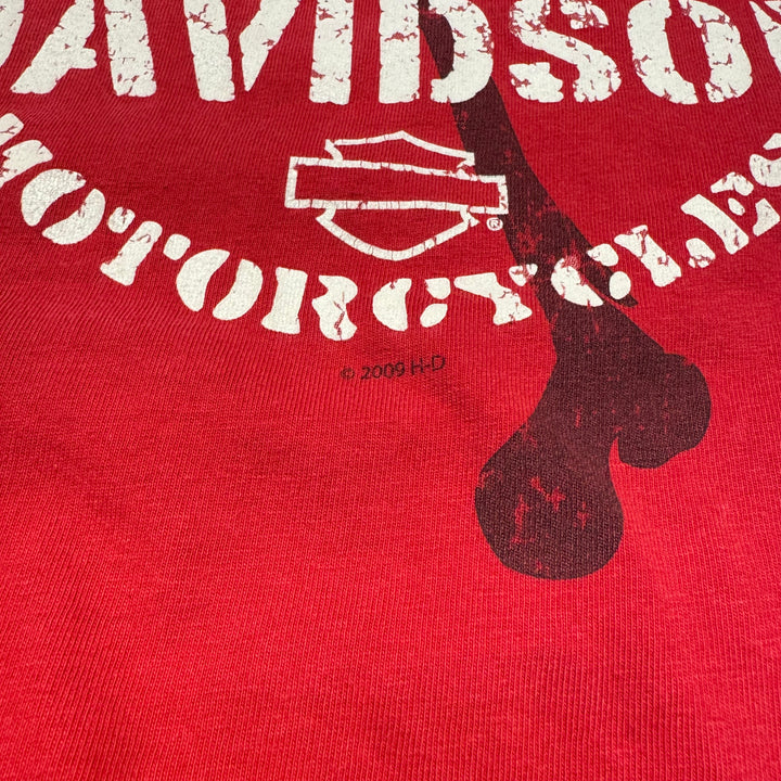 古着 USA製 Harley-Davidson/ハーレーダビッドソン/ プリントTシャツ / Too Tough to Die/ オートバイ ベイブ ココモ インディアナ /サイズXL
