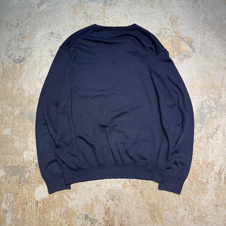 #3716 古着 POLO by Ralph Lauren/ラルフローレン / PIMA Cotton knit V Neck Sweatrer Shirts/ピマコットLンニットVネックセーター/サイズXL