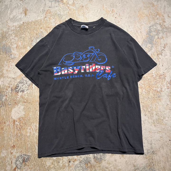 古着 90's ヘインズ/イージーライダーカフェ/マートルビーチ USA/バイク/ヴィンテージ シングルステッチ プリントTシャツ/サイズM
