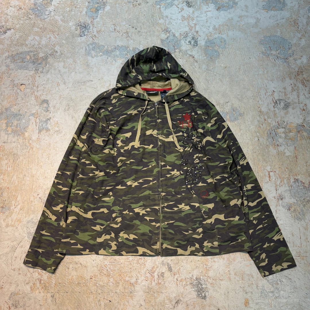 Used clothing HARLEY-DAVIDSON/ Harley Davidson/ Zip-up hoodie/Original camouflage/Size equivalent to L