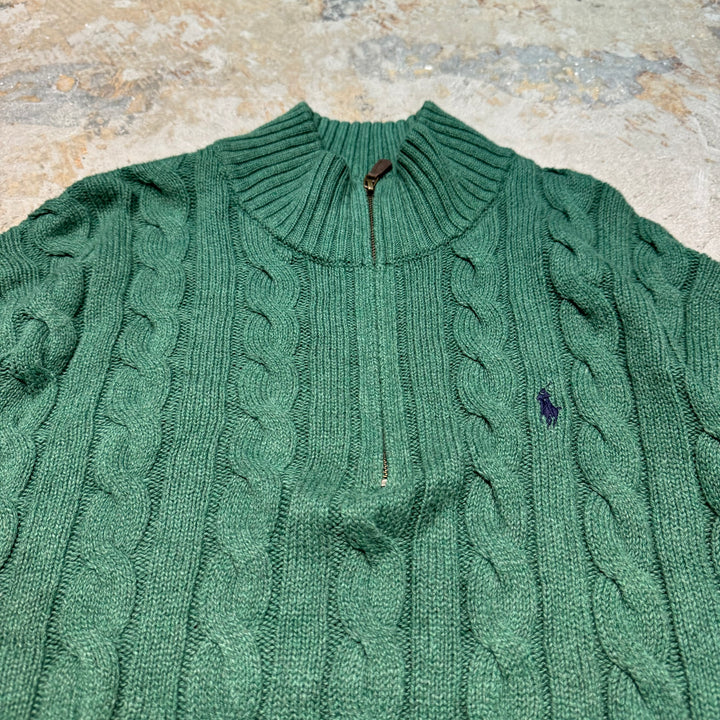 旧衣POLO by Ralph Lauren/ POLO拉尔夫劳伦/半拉链针织毛衣/尺寸L