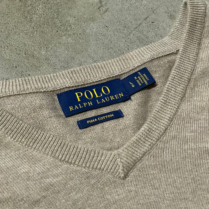 #3694古着/ラルフローレン/POLObyRalphLauren/コットンニット/Cottonknit/Vネック/サイズL