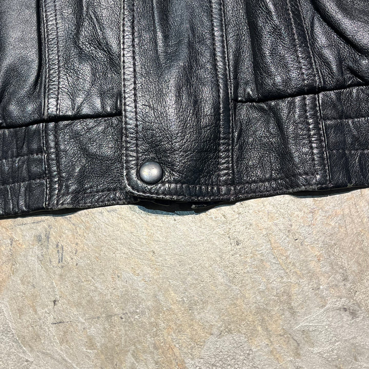 #3308 古着 Unknow/Leather jacket/ジップアップレザージャケット/サイズXL