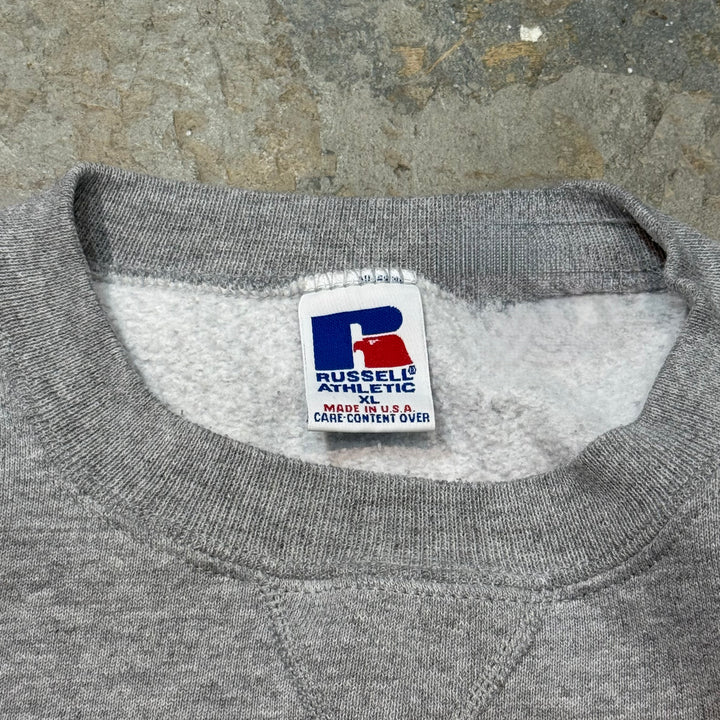 古着 USA製 90's~ RUSSELLATHLETIC/ ラッセル アスレチック/ クルーネックブランクスウェット/ 無地/ Vガゼット/ サイズXL
