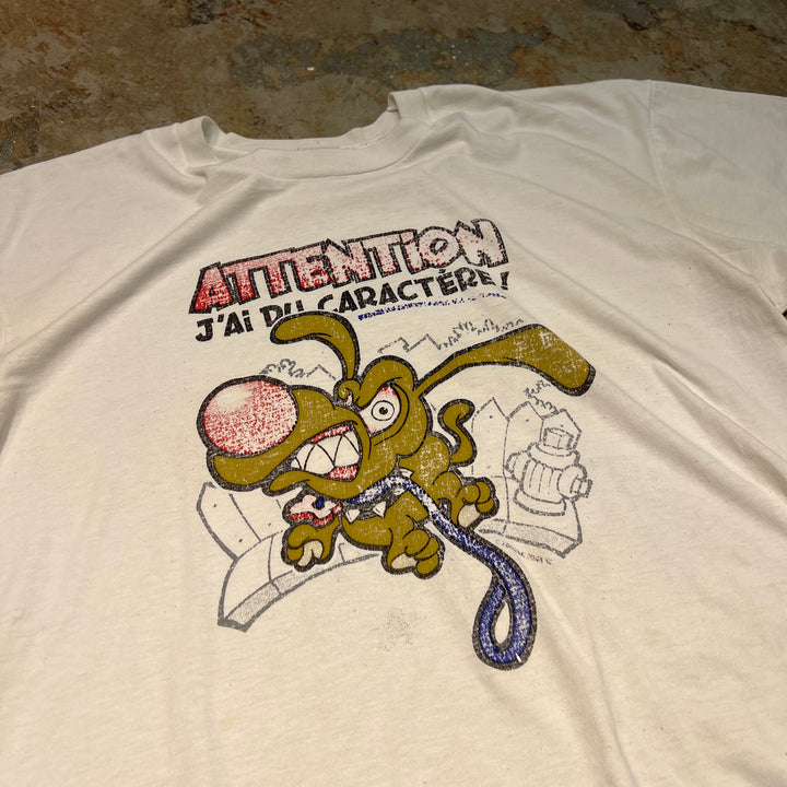 古着 ATTENTION/私には性格が違う!/ヴィンテージ シングルステッチ プリントTシャツ/サイズXL