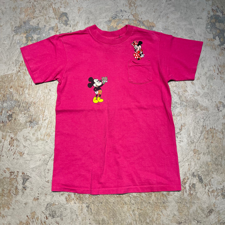 #4830 古着 90's~ ミッキーマウス / Disney/ディズニー /キャラクタープリント/USA製/Tシャツ/ヴィンテージ/シングルステッチ/サイズL(キッズ)