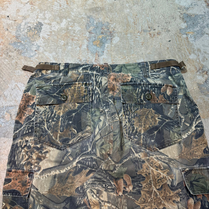 二手衣服Cabel的/ cabellas/真實的樹木迷彩貨物褲/尺寸W34