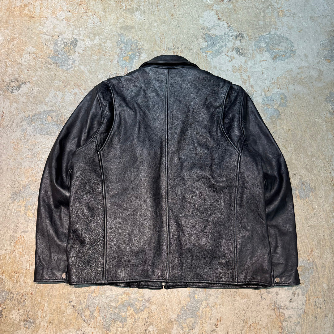 중고 의류 usavintage/zip-up 가죽 자켓/크기 XL