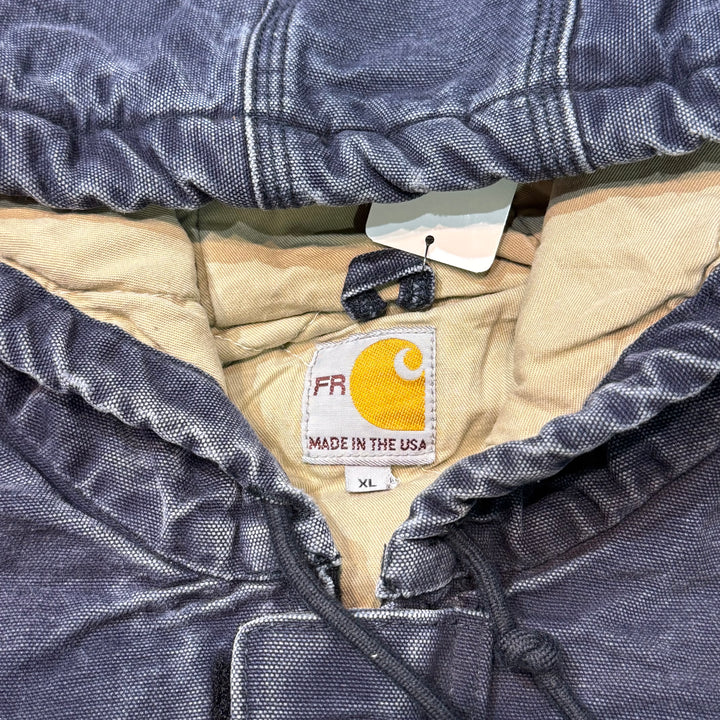 古着 USA製 Carhartt/ カーハート/ アクティブジャケット/ ダック地/ 企業ロゴ/ 裏地キルティング/ サイズXL