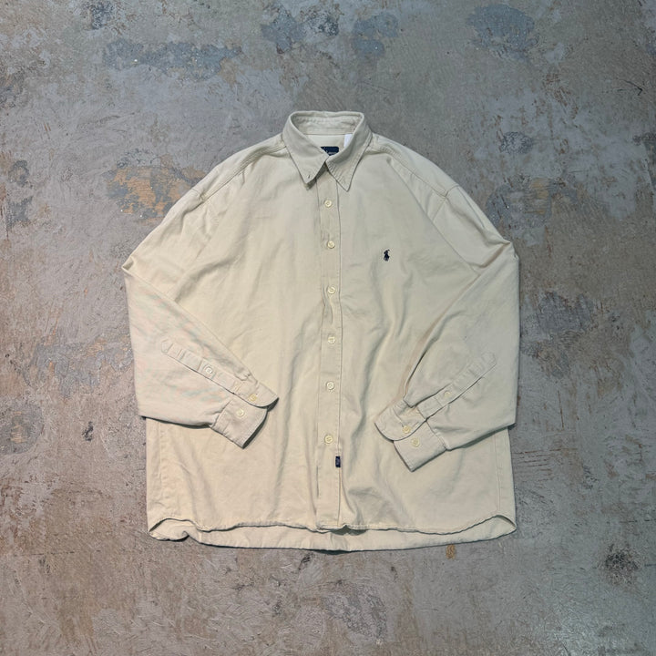 古着 USA製 RalphLauren/ラルフローレン/ 長袖シャツ/無地/サイズL-XL