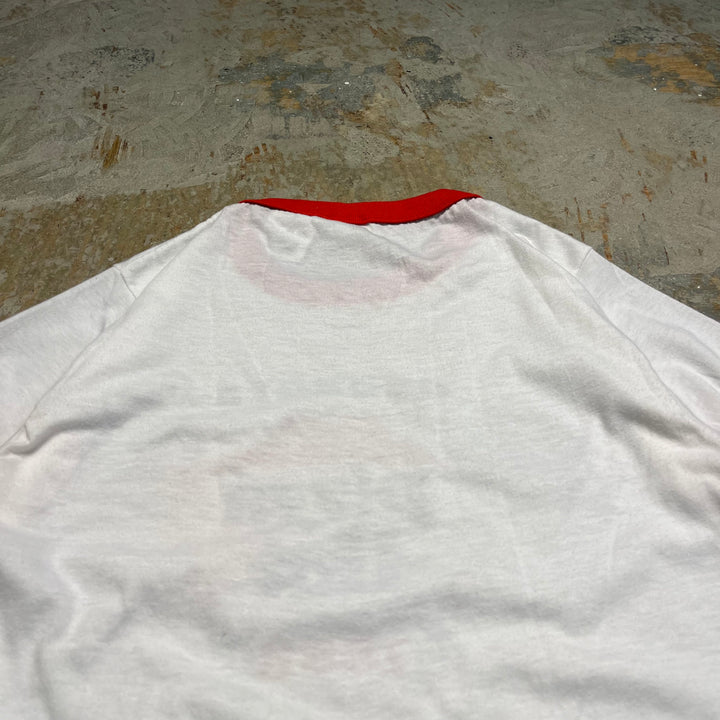 #4788 古着 USA製 86’s ピザハット テニスチャンピオンズシップ/ヴィンテージ リンガー Tシャツ/サイズM