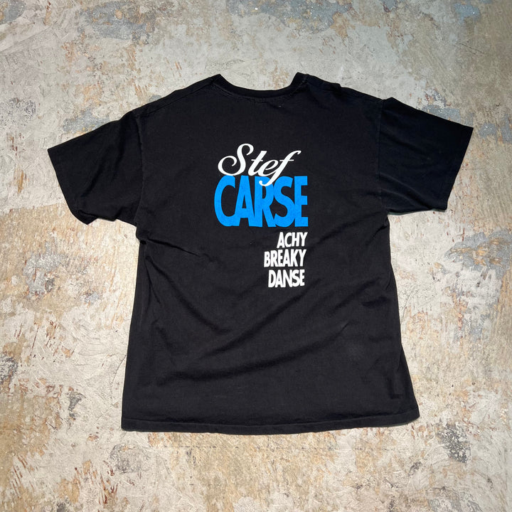古着 90's ステフ・カーズ / Achy Breaky Danse / ヴィンテージ シングルステッチ プリントTシャツ/サイズXL相当