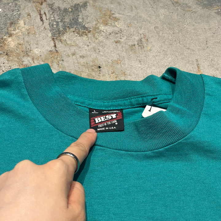 古着 USA製 90's フルーツオブザルームザベスト/ミッキー/ディズニー/ヴィンテージ シングルステッチ Tシャツ/サイズL