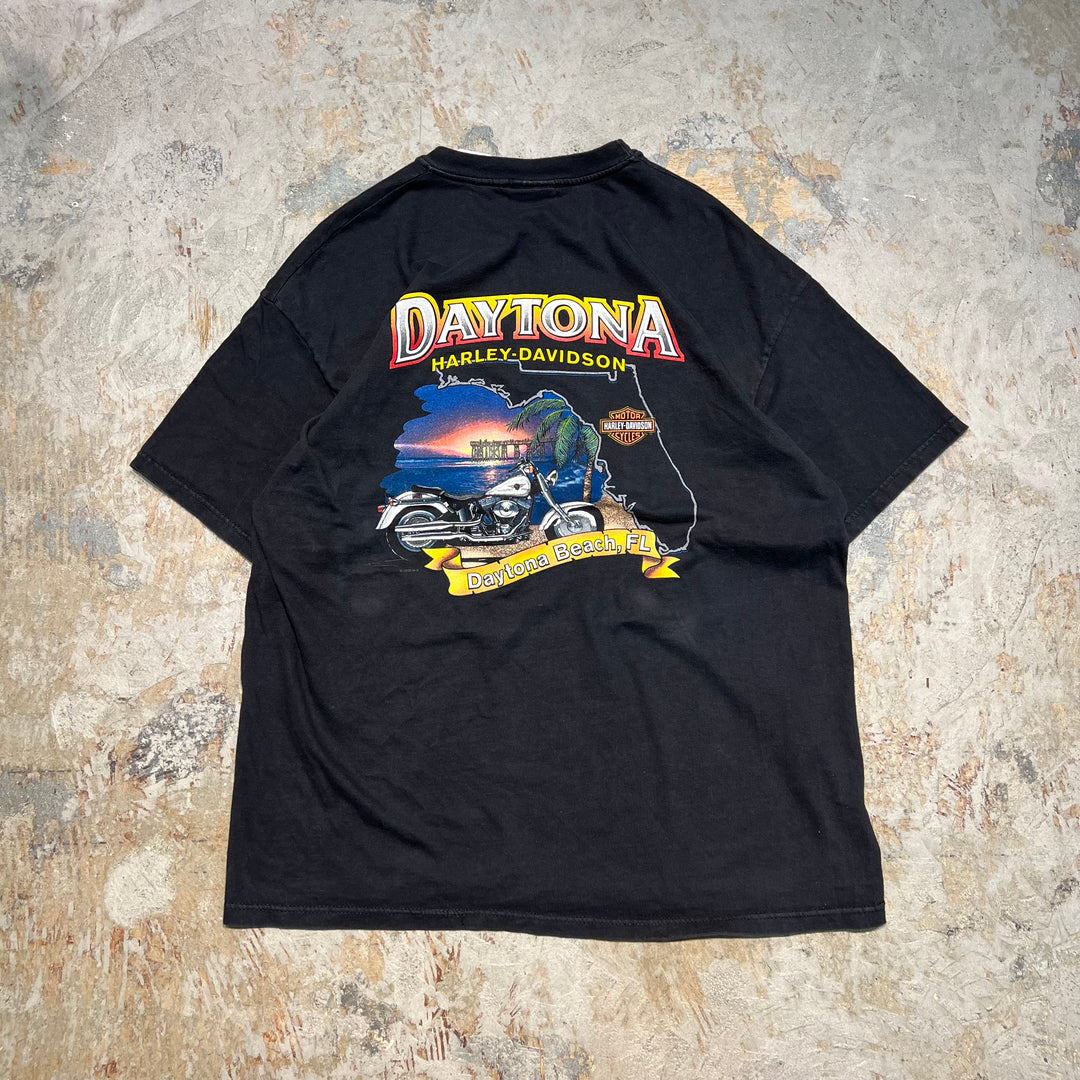 Used clothing Harley-Davidson / Harley Davidson / Hanes body / Daytona Beach Bike Week, Florida / 60th anniversary / Printed T-shirt / Size XL