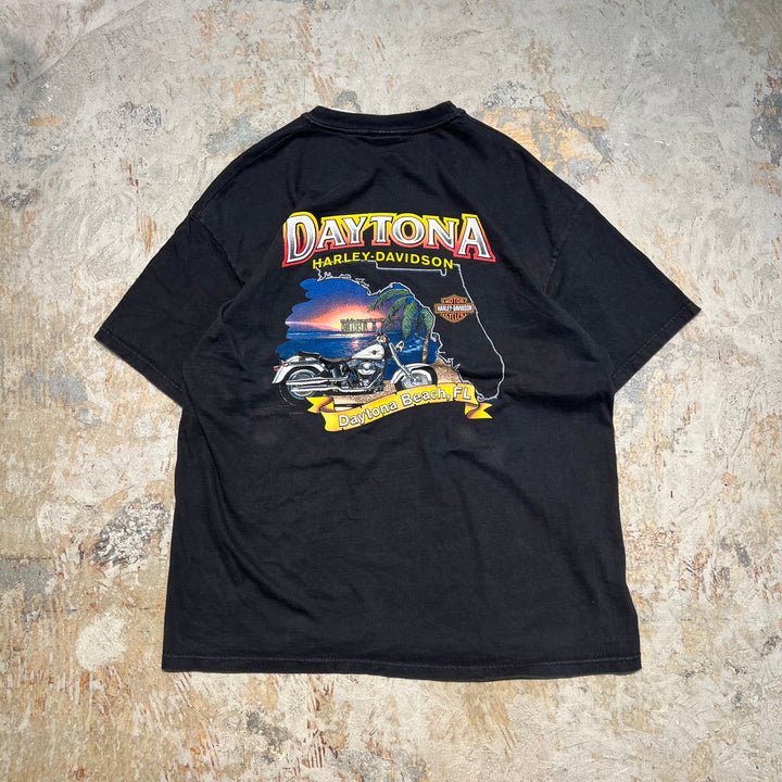 Used clothing Harley-Davidson / Harley Davidson / Hanes body / Daytona Beach Bike Week, Florida / 60th anniversary / Printed T-shirt / Size XL