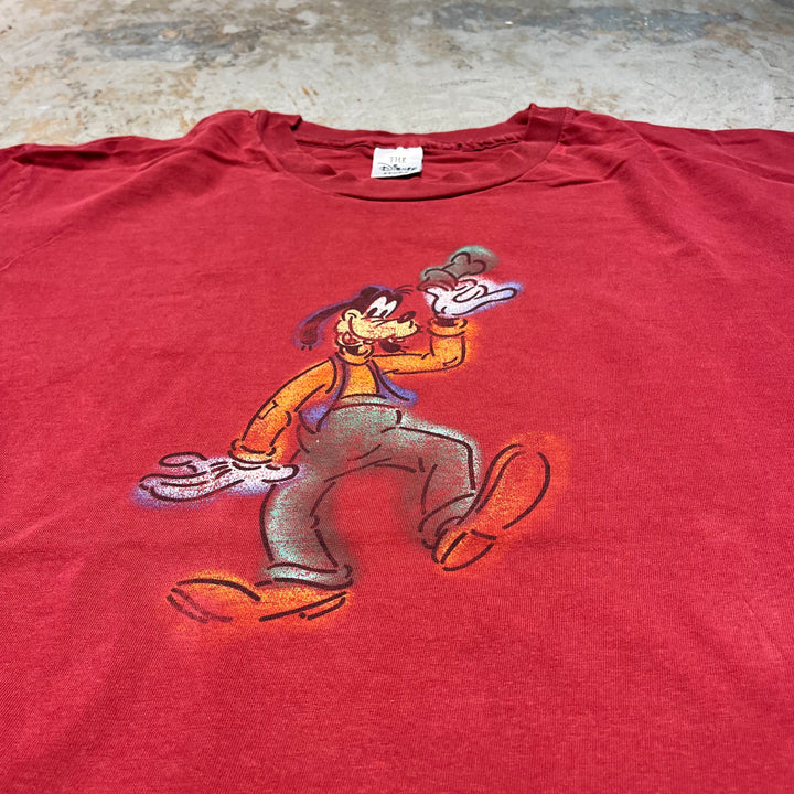 #4285 THE Disney STORE/short sleeve t-shirt Tee/シングルステッチ/半袖Tシャツ/90's/グーフィー/サイズ2XL
