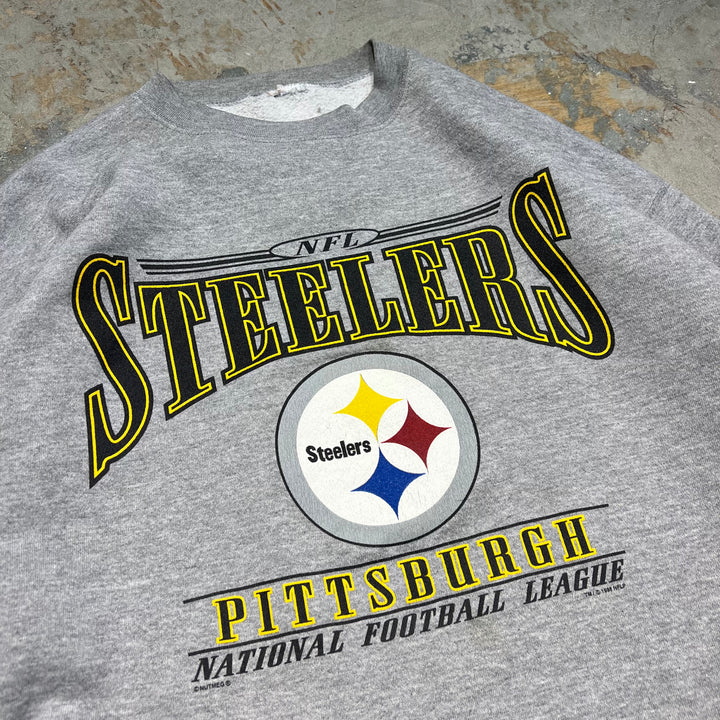 #3973 古着 Unknow/Crew neck sweat/クルーネックスウェット/STEELERS/PITTSBURGH/NFL/MADE IN U.S.A/サイズ2XL相当