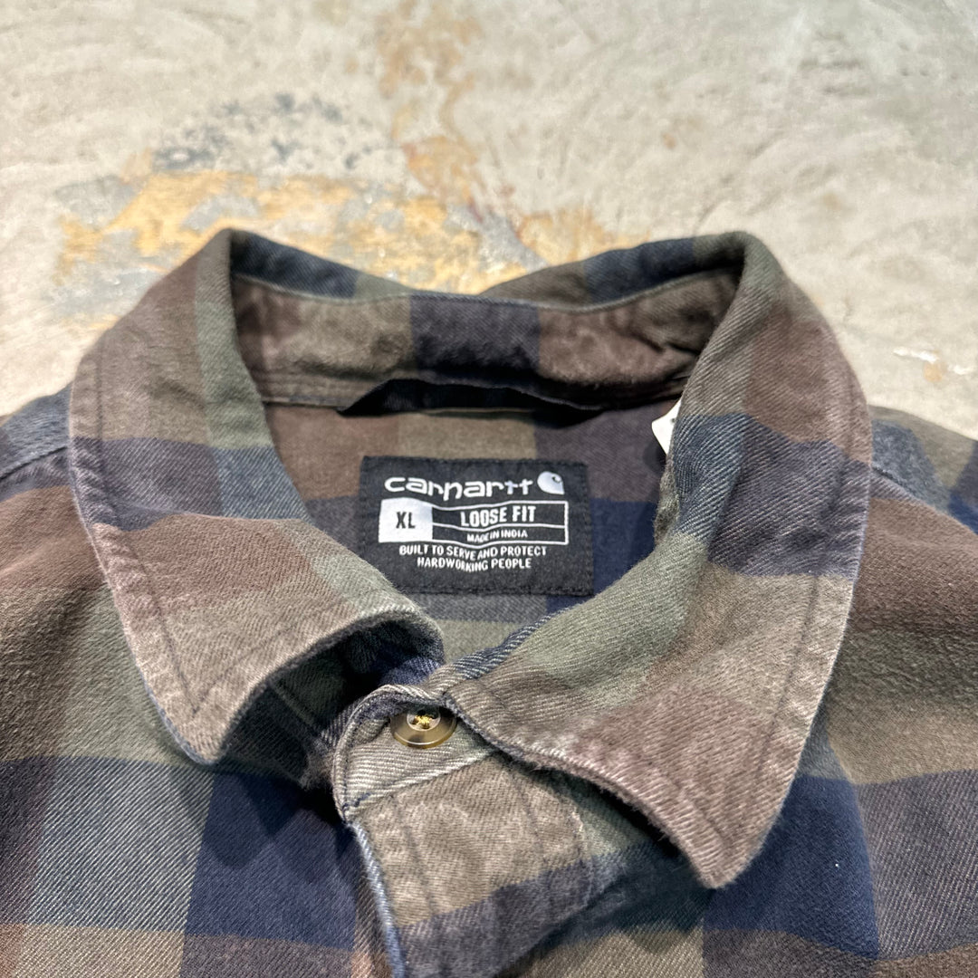 Used clothing carhartt/Carhartt/Long sleeve shirt/Checked pattern/Size XL