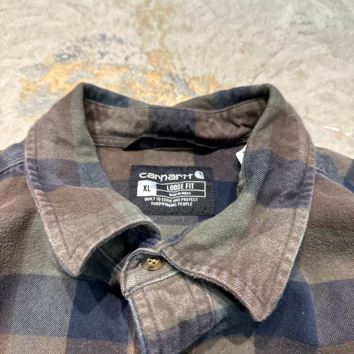 Used clothing carhartt/Carhartt/Long sleeve shirt/Checked pattern/Size XL