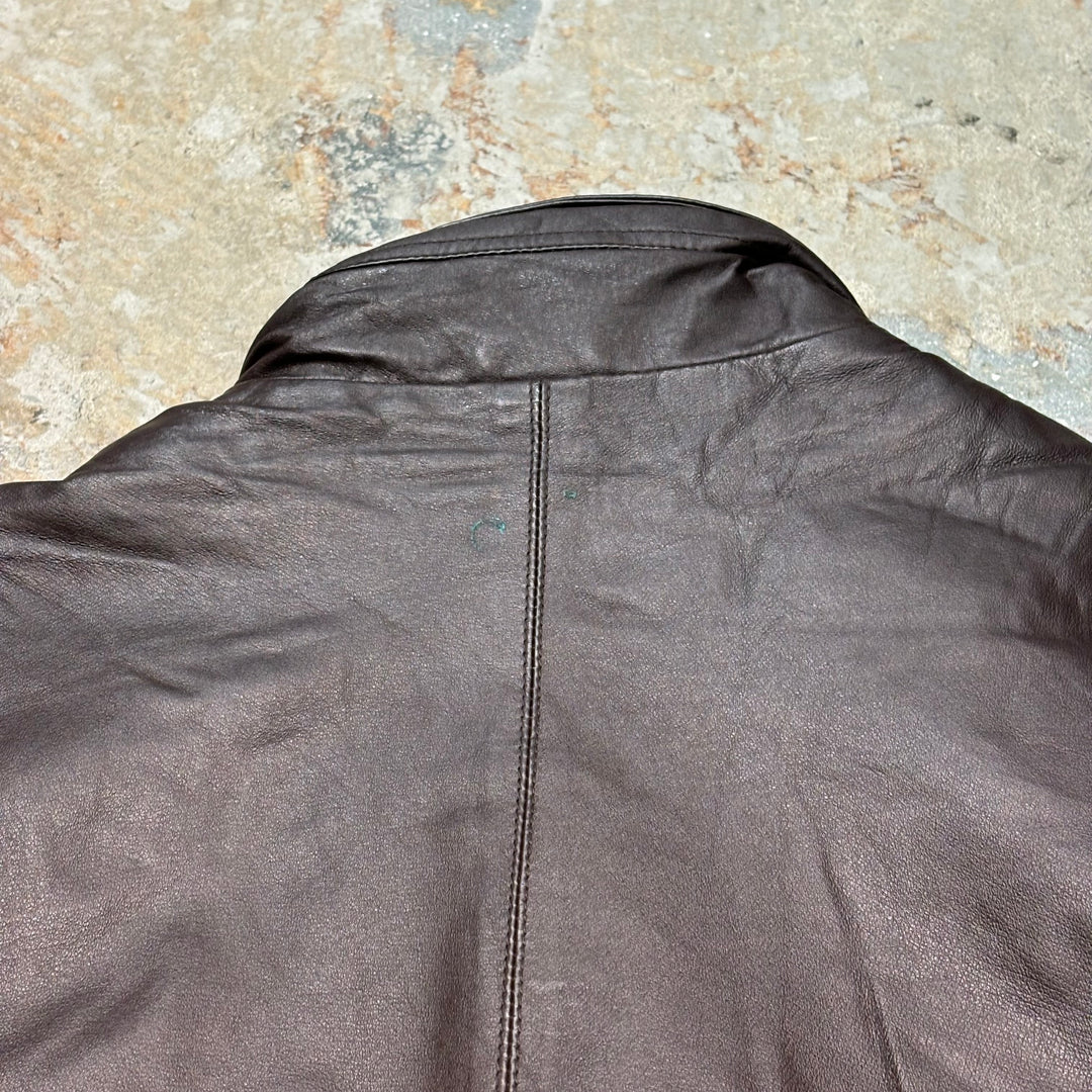Used clothing 90's ST.JOHN'SBAY/ St.JOHN'SBAY/ Zip-up leather jacket/ Size XL