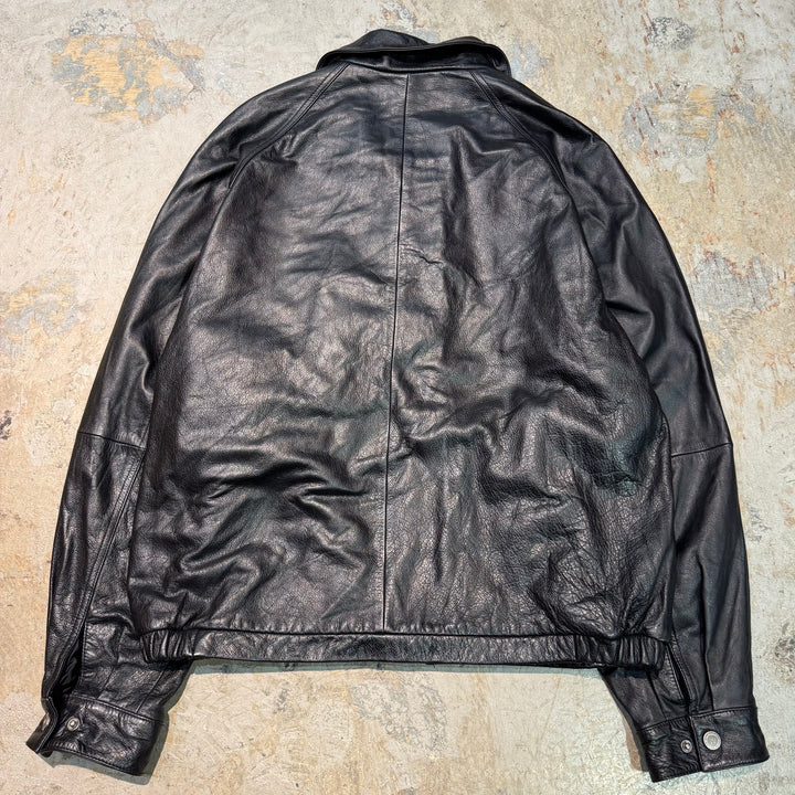 古着 WILSONS LEATHER/ ウィルソンズレザー/ 本革ジップアップレザージャケット/ 牛革/  サイズL