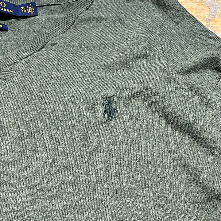 #3697古着/ラルフローレン/POLObyRalphLauren/コットンニット/Cottonknit/Vネック/サイズXL