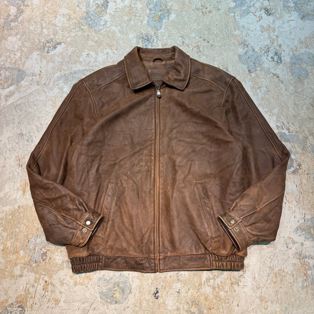 빈티지 의류 Croft & Barrow/ Craft & Barrow/ Zip-Up Leather Jacket/ Size L